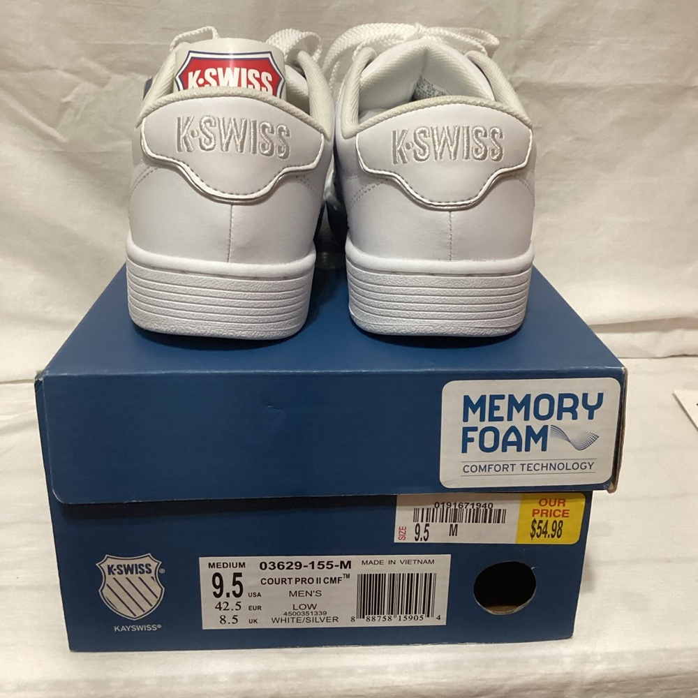 K-Swiss White Court Pro Sneakers - Picture 2 of 8